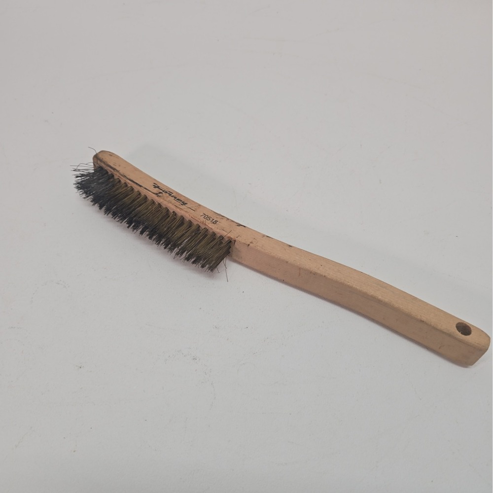 Forney Industries Scratch Brush with Long Handle, Brass, 3 x 19 Rows 70518